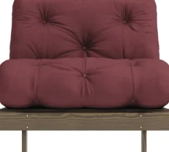 Canapé-lit en pin carob brown et tissu bordeaux 90 x 200 cm Roots - Karup Design