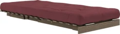 Canapé-lit en pin carob brown et tissu bordeaux 90 x 200 cm Roots - Karup Design