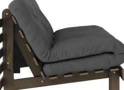Canapé-lit en pin carob brown et tissu gris foncé 160 x 200 cm Roots - Karup Design