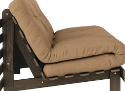 Canapé-lit en pin carob brown et tissu mocca 160 x 200 cm Roots - Karup Design