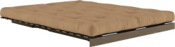 Canapé-lit en pin carob brown et tissu mocca 160 x 200 cm Roots - Karup Design