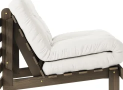 Canapé-lit en pin carob brown et tissu naturel 90 x 200 cm Roots - Karup Design