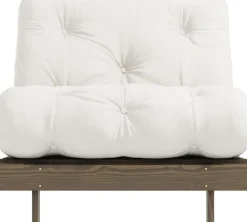 Canapé-lit en pin carob brown et tissu naturel 90 x 200 cm Roots - Karup Design