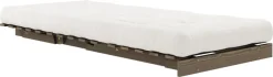 Canapé-lit en pin carob brown et tissu naturel 90 x 200 cm Roots - Karup Design