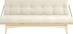Canapé-lit en pin clair et coton et lin 196x105x90cm Folk - Karup Design
