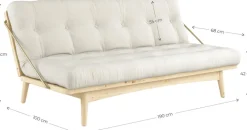 Canapé-lit en pin clair et coton et lin 196x105x90cm Folk - Karup Design