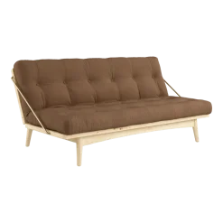 Canapé-lit en pin clair et coton mocca 196x105x90cm Folk - Karup Design