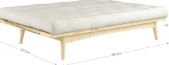 Canapé-lit en pin clair et coton mocca 196x105x90cm Folk - Karup Design