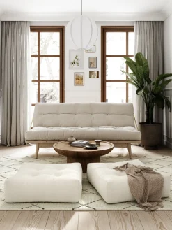 Canapé-lit en pin clair et coton natural 196x105x90cm Folk - Karup Design