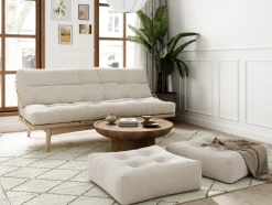 Canapé-lit en pin clair et coton natural 196x105x90cm Folk - Karup Design