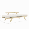 Canapé-lit en pin massif avec accoudoirs et matelas bordeaux 75x200cm Bebop - Karup Design