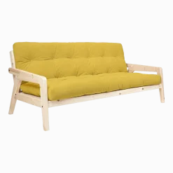 Canapé-lit en velours côtelé jaune Grab - Karup Design