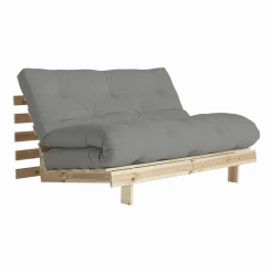 Canapé-lit gris en pin massif Roots 140 - Karup Design