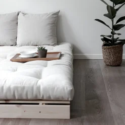 Canapé-lit gris en pin massif Roots 140 - Karup Design