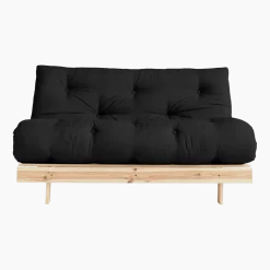Canapé-lit gris foncé en pin massif Roots 140 - Karup Design