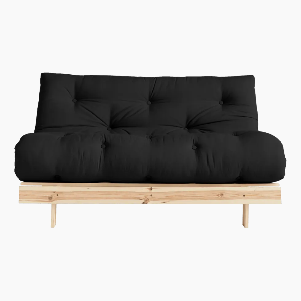 Canapé-lit gris foncé en pin massif Roots 140 - Karup Design