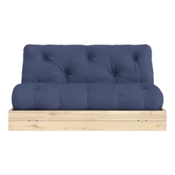 Canapé-lit 2 places en pin et tissu navy 140x200cm Flip Raw - Karup Design