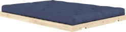 Canapé-lit 2 places en pin et tissu navy 140x200cm Flip Raw - Karup Design