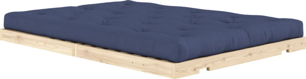 Canapé-lit 2 places en pin et tissu navy 140x200cm Flip Raw - Karup Design