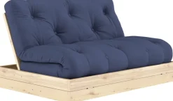 Canapé-lit 2 places en pin et tissu navy 140x200cm Flip Raw - Karup Design