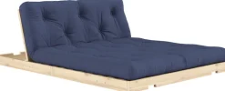 Canapé-lit 2 places en pin et tissu navy 140x200cm Flip Raw - Karup Design