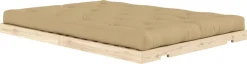 Canapé-lit 2 places en pin et tissu wheat beige 140x200cm Flip Raw - Karup Design