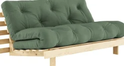 Canapé-lit vert olive pin massif Roots 160 - Karup Design
