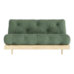 Canapé-lit vert olive pin massif Roots 160 - Karup Design