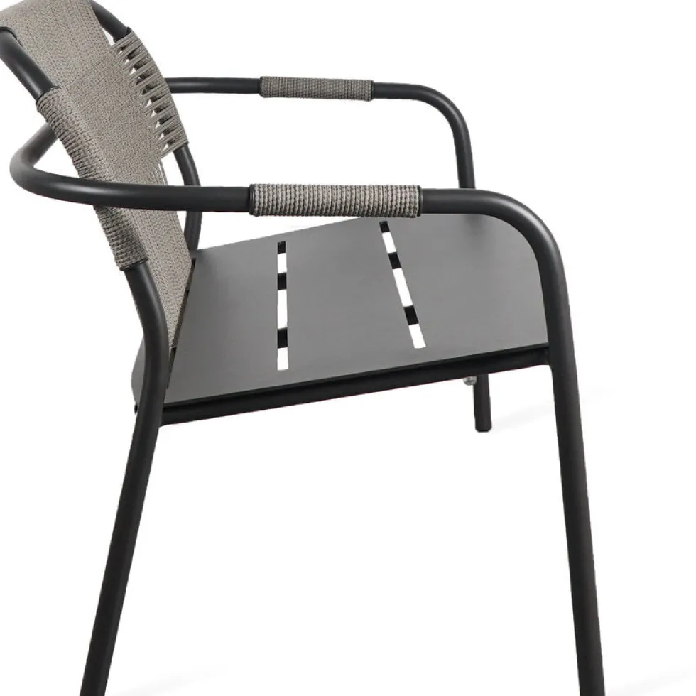 Canapé lounge en aluminium et cordes gris Cleo - Vincent Sheppard
