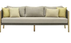 Canapé lounge en teck et corde anthracite 3 places Lento - Vincent Sheppard
