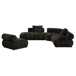 Canapé modulable côté droit en tissu marron foncé 7,5 places Rembrandt - Zuiver