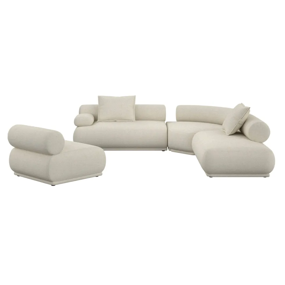 Canapé modulable côté gauche en tissu beige 7,5 places Rembrandt - Zuiver