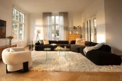 Canapé modulable côté gauche en tissu marron foncé 7,5 places Rembrandt - Zuiver