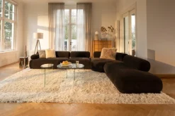 Canapé modulable côté gauche en tissu marron foncé 7,5 places Rembrandt - Zuiver