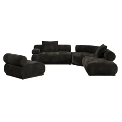 Canapé modulable côté gauche en tissu marron foncé 7,5 places Rembrandt - Zuiver