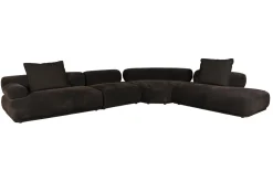 Canapé modulable côté gauche en tissu marron foncé 7,5 places Rembrandt - Zuiver
