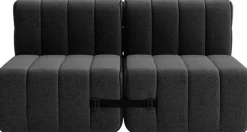 Canapé modulable 2 places en tissu dama gris foncé 136x102x68cm Curt - Ambivalenz