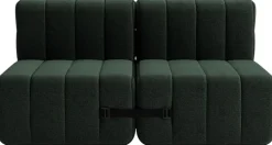 Canapé modulable 2 places en tissu dama vert foncé 136x102x68cm Curt - Ambivalenz