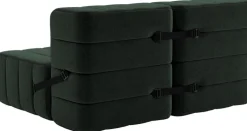 Canapé modulable 2 places en tissu dama vert foncé 136x102x68cm Curt - Ambivalenz