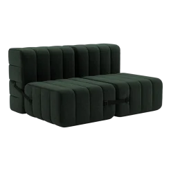 Canapé modulable 2 places en tissu dama vert foncé 136x102x68cm Curt - Ambivalenz
