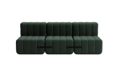 Canapé modulable 3 places en tissu dama vert foncé 204x102x68cm Curt - Ambivalenz