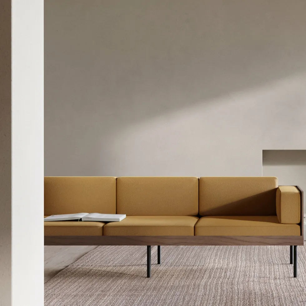 Canapé ocre en bois Cut - Kann Design