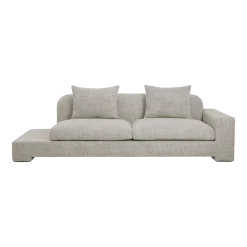 Canapé 2 places angle droit en polyester beige melange Bay - Broste Copenhagen