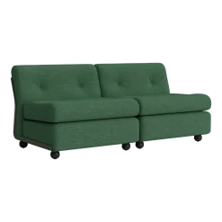 Canapé 2 places coque verte et tissu vert bouteille Amanta - HAY