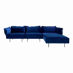 Canapé 3 places d'angle bleu Velvet - HANDVÄRK