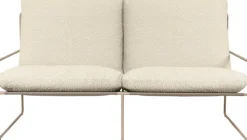 Canapé 2 places d'extérieur en acier et tissu beige 156x85x79cm Desert 1 - Ferm living