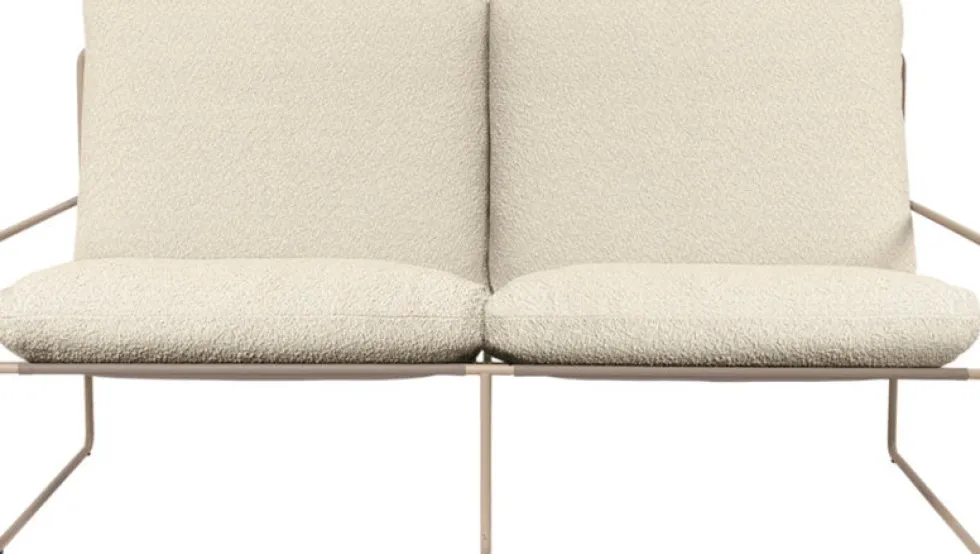 Canapé 2 places d'extérieur en acier et tissu beige 156x85x79cm Desert 1 - Ferm living