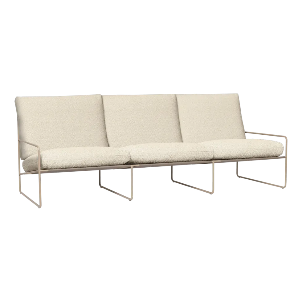 Canapé 3 places d'extérieur en acier et tissu beige 233x85x79cm Desert 1 - Ferm living