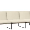 Canapé 3 places d'extérieur en acier noir et tissu beige 233x85x79cm Desert 1 - Ferm living