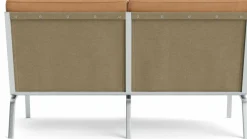 Canapé 2 places en acier et cuir camel Man - NORR11